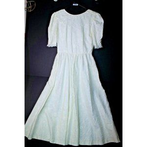 Lanz Originals Size 4 USA Made White Lace Collar Women's Dress